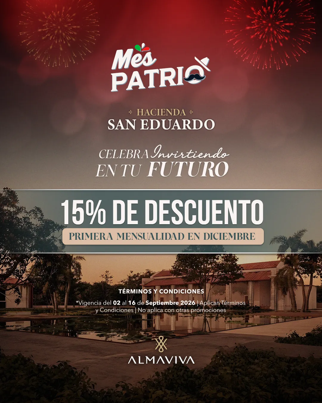 15% de descuento y primera mensualidad hasta diciembre