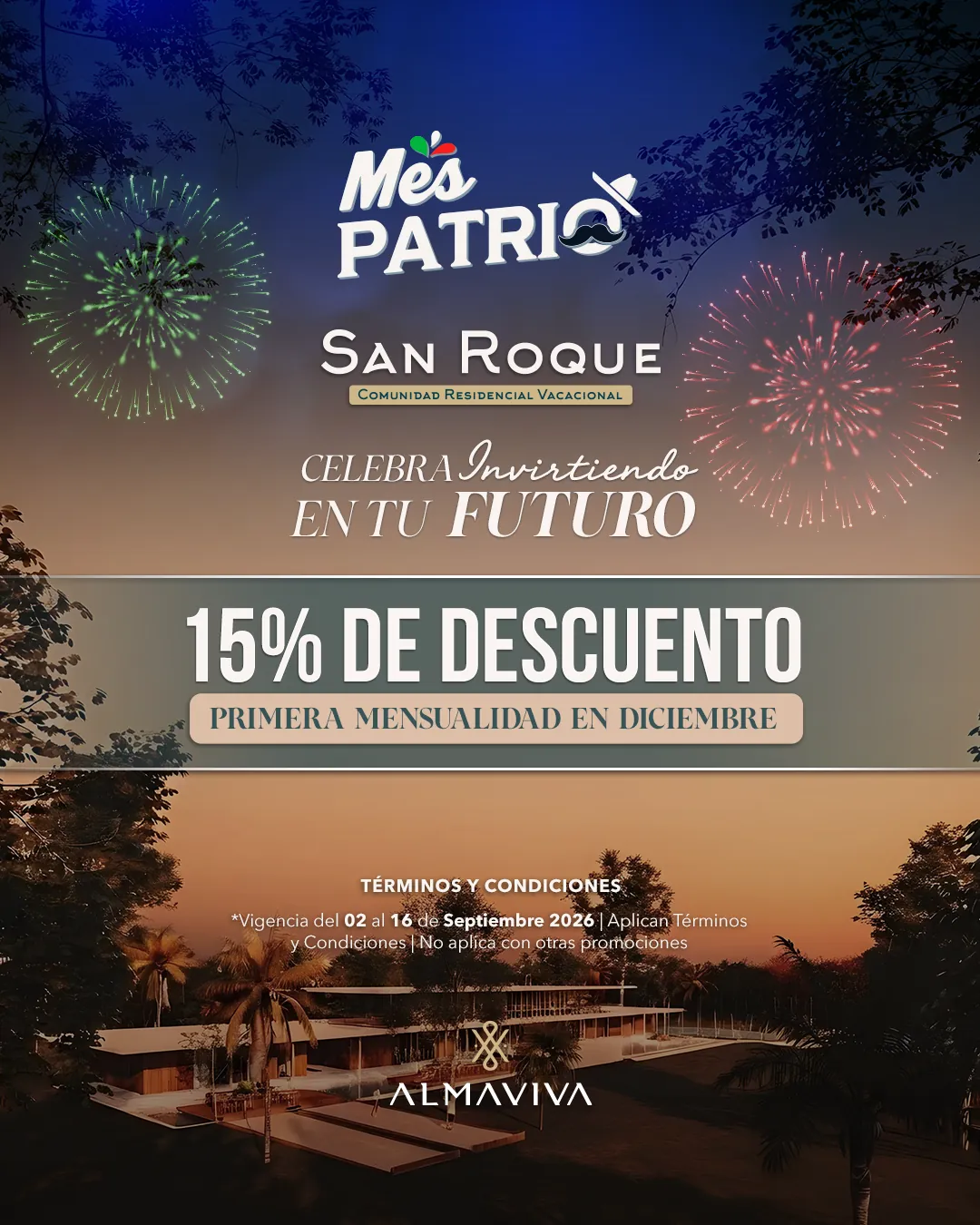 15% de descuento y primera mensualidad hasta diciembre