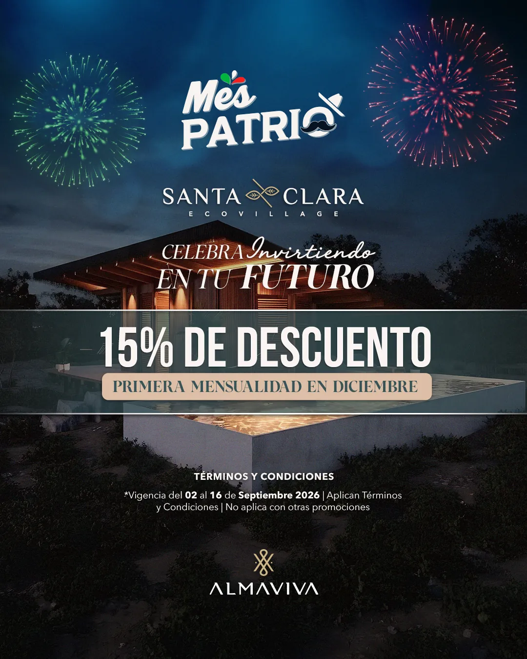 15% de descuento y primera mensualidad hasta diciembre