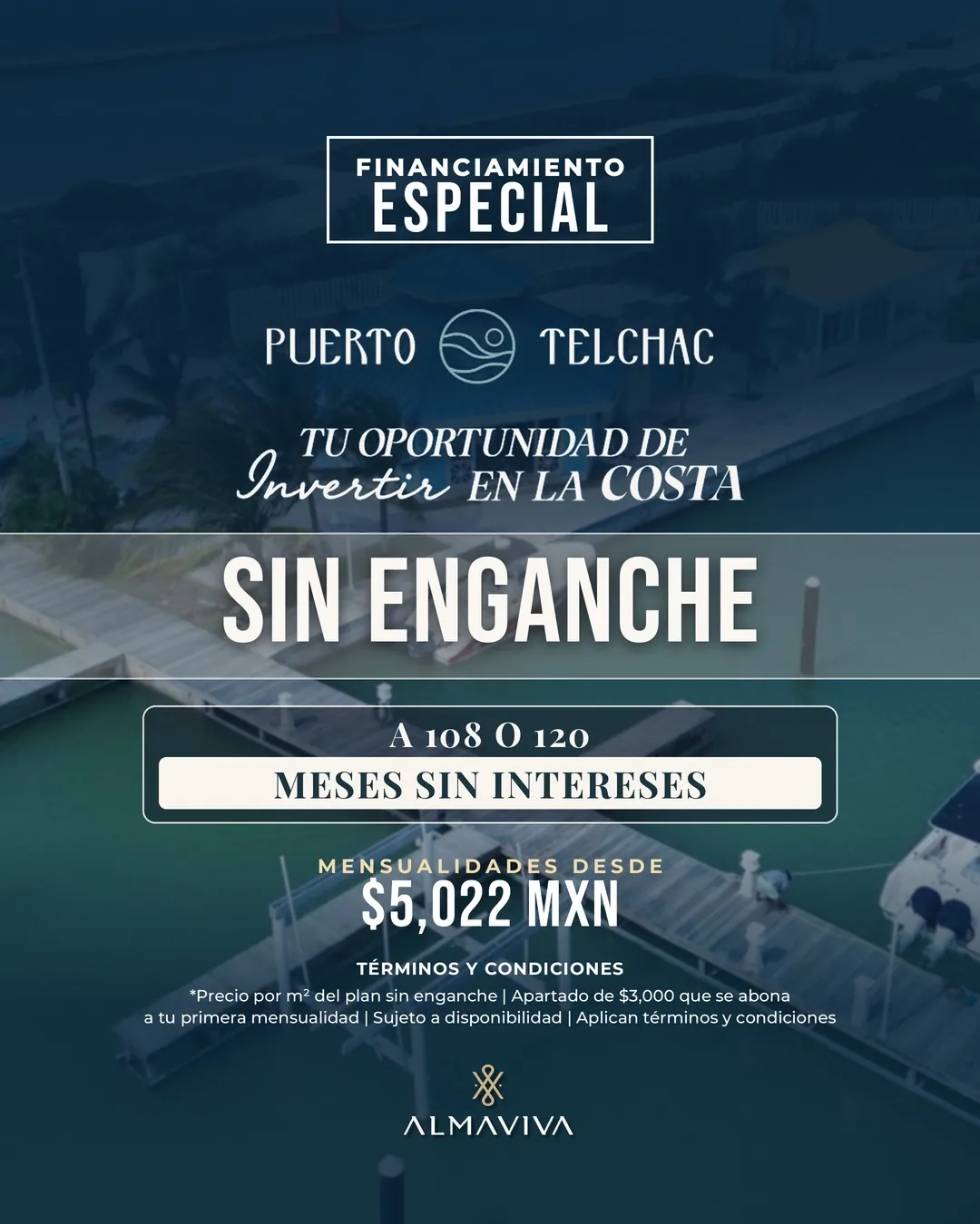 Financiamiento sin enganche a 108 o 120 msi, o 60 msi con enganche diferido
