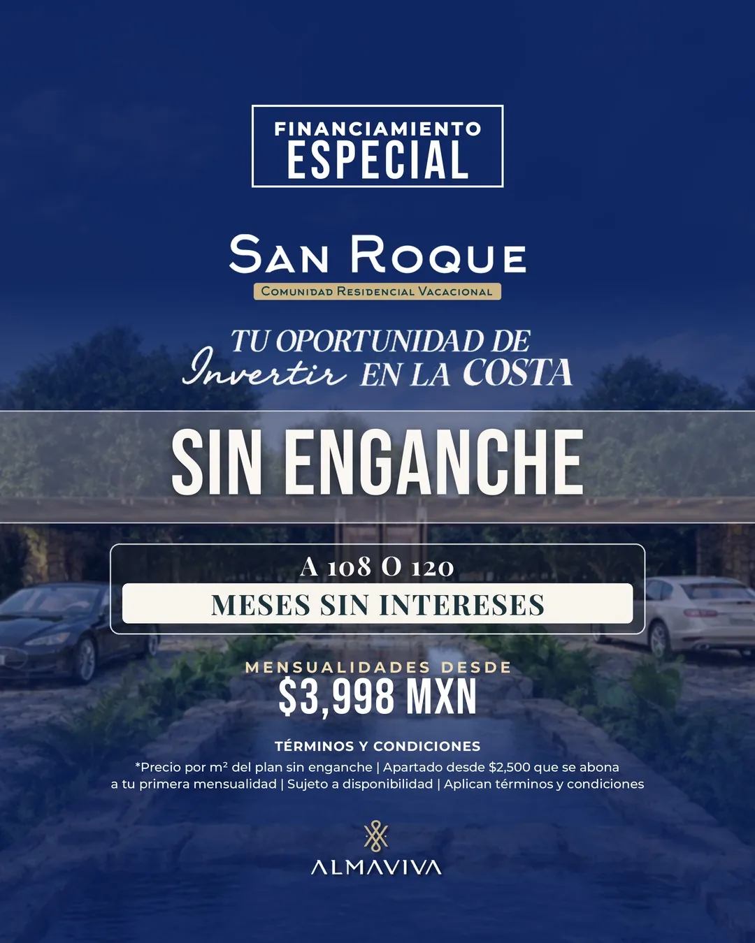 Financiamiento sin enganche a 108 o 120 msi, o 60 msi con enganche diferido